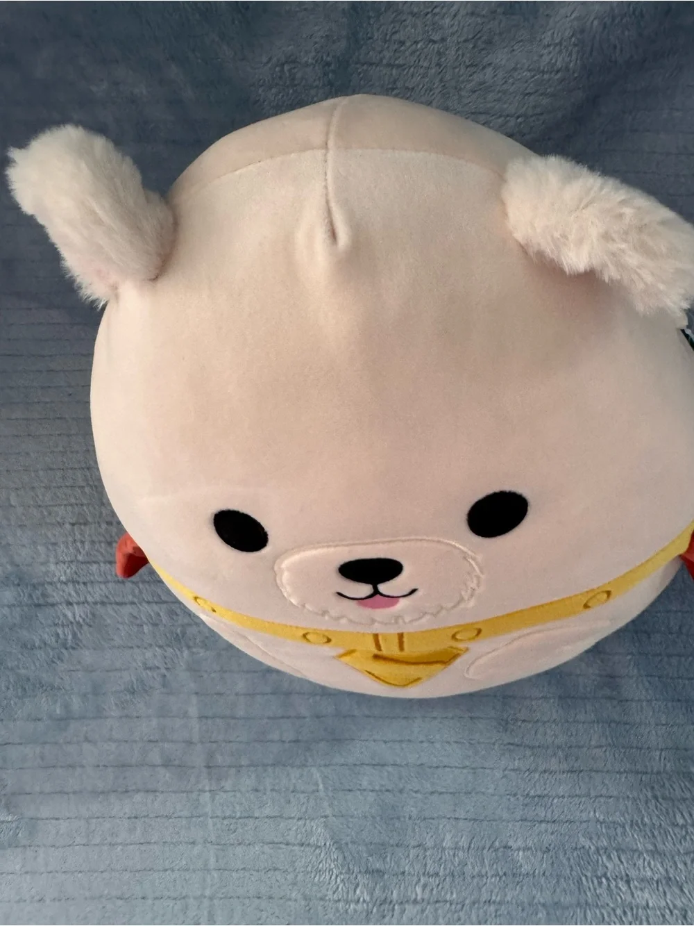 DC Comics White 12” Krypto Squishmallow Plush with Yellow Collar, Red Cape NWT
